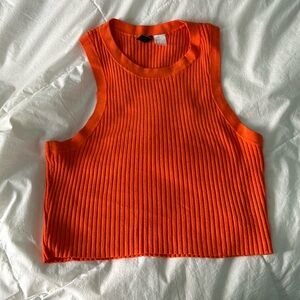 Ribbed orange tank top